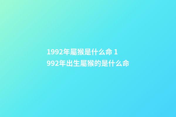 1992年屬猴是什么命 1992年出生屬猴的是什么命-第1張-觀點(diǎn)-玄機(jī)派